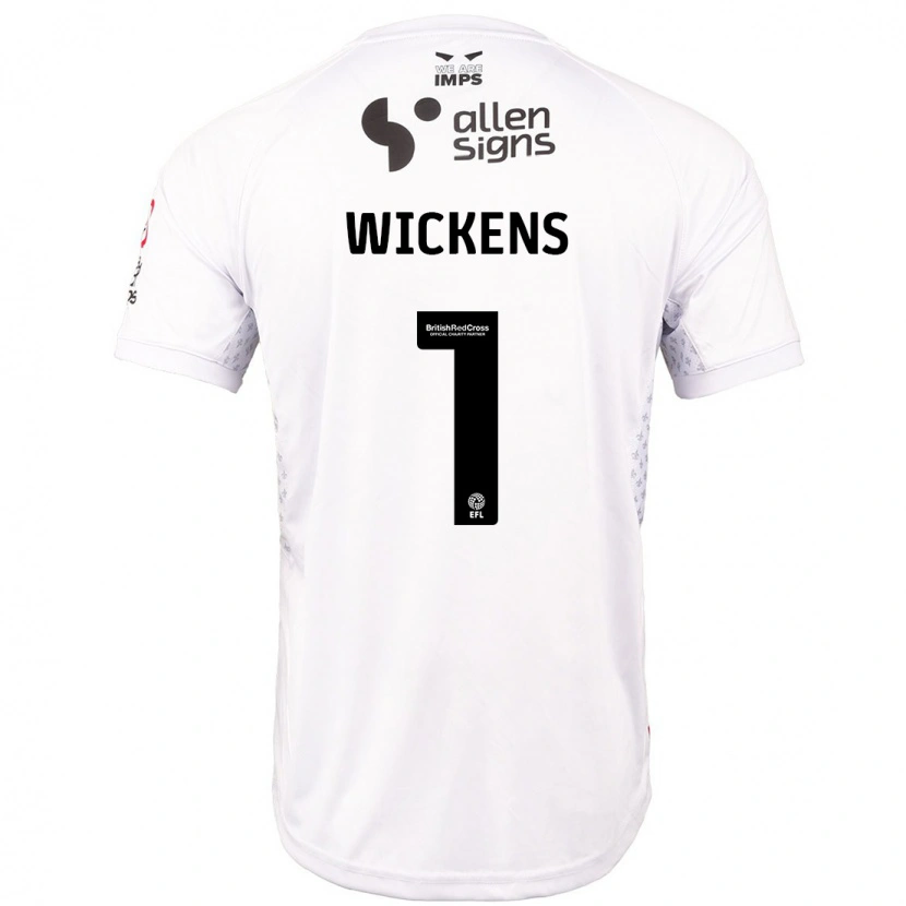 Danxen Barn George Wickens #1 Röd Vit Bortatröja Matchtröjor 2024/25 Tröjor T-Tröja