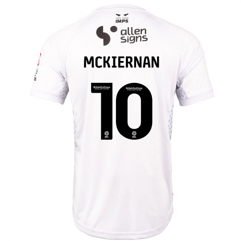 Danxen Barn Jj Mckiernan #10 Röd Vit Bortatröja Matchtröjor 2024/25 Tröjor T-Tröja