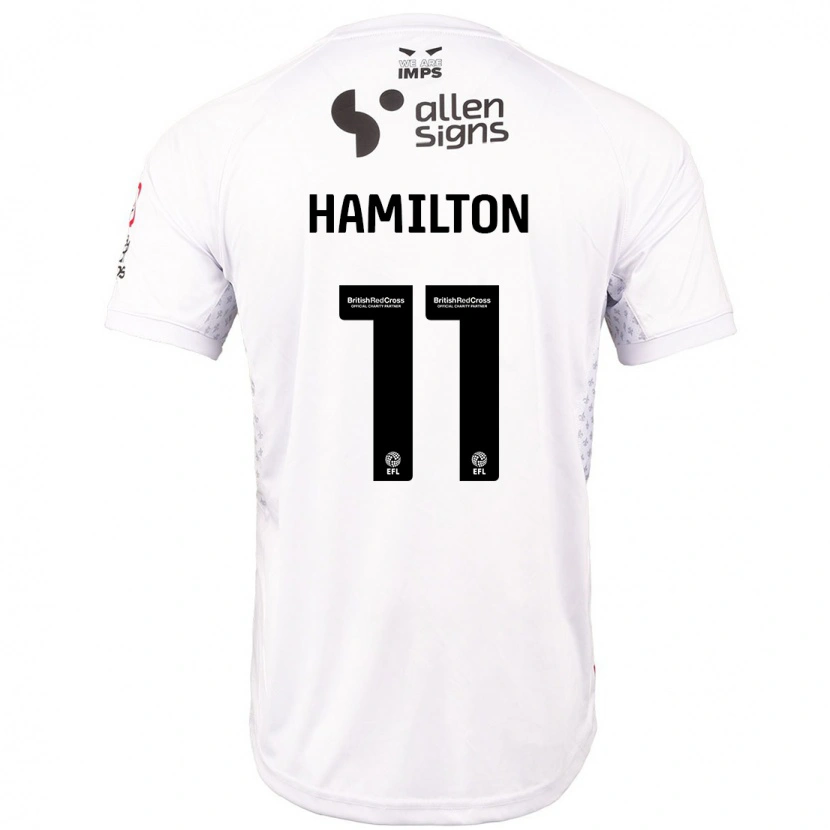 Danxen Barn Ethan Hamilton #11 Röd Vit Bortatröja Matchtröjor 2024/25 Tröjor T-Tröja