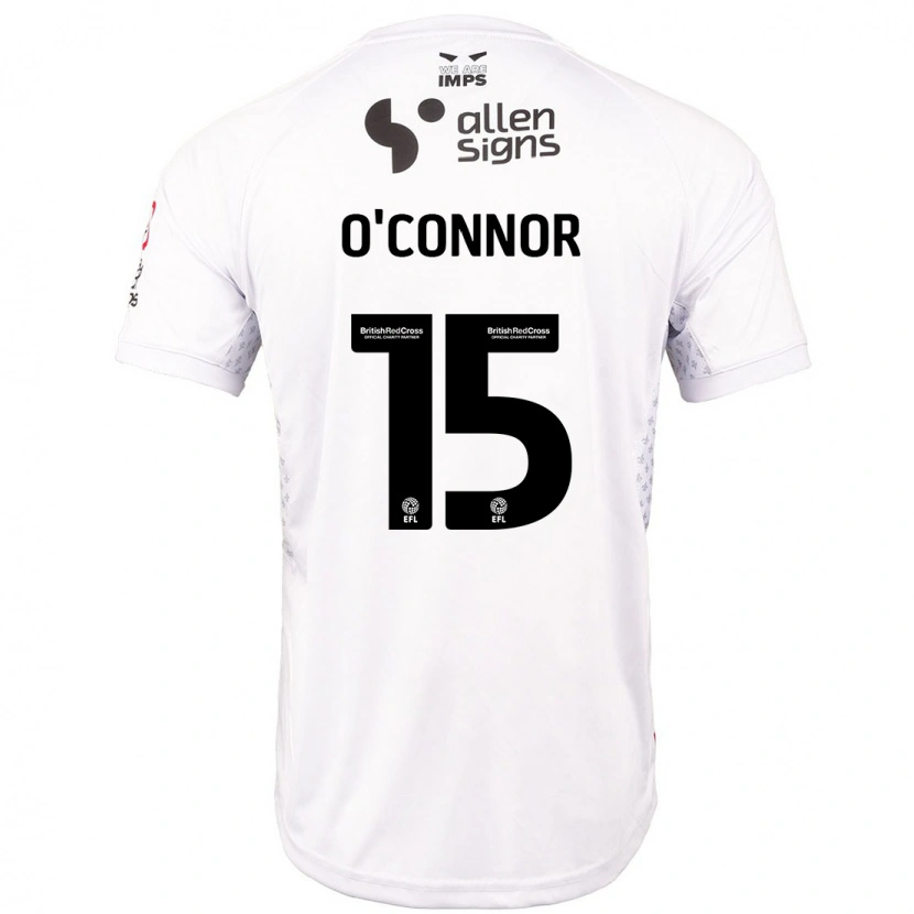 Danxen Barn Paudie O'connor #15 Röd Vit Bortatröja Matchtröjor 2024/25 Tröjor T-Tröja