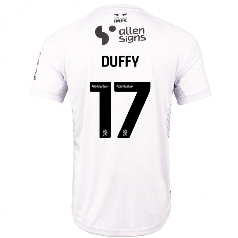 Danxen Barn Dylan Duffy #17 Röd Vit Bortatröja Matchtröjor 2024/25 Tröjor T-Tröja
