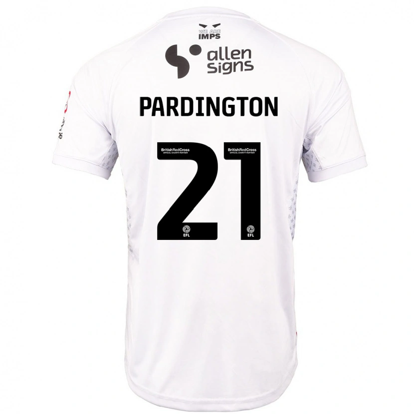 Danxen Barn Jamie Pardington #21 Röd Vit Bortatröja Matchtröjor 2024/25 Tröjor T-Tröja