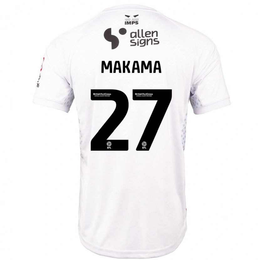 Danxen Barn Jovon Makama #27 Röd Vit Bortatröja Matchtröjor 2024/25 Tröjor T-Tröja