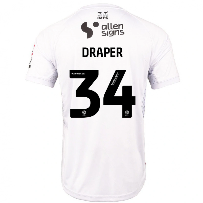 Danxen Barn Freddie Draper #34 Röd Vit Bortatröja Matchtröjor 2024/25 Tröjor T-Tröja