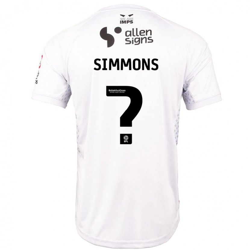 Danxen Barn Noah Simmons #0 Röd Vit Bortatröja Matchtröjor 2024/25 Tröjor T-Tröja