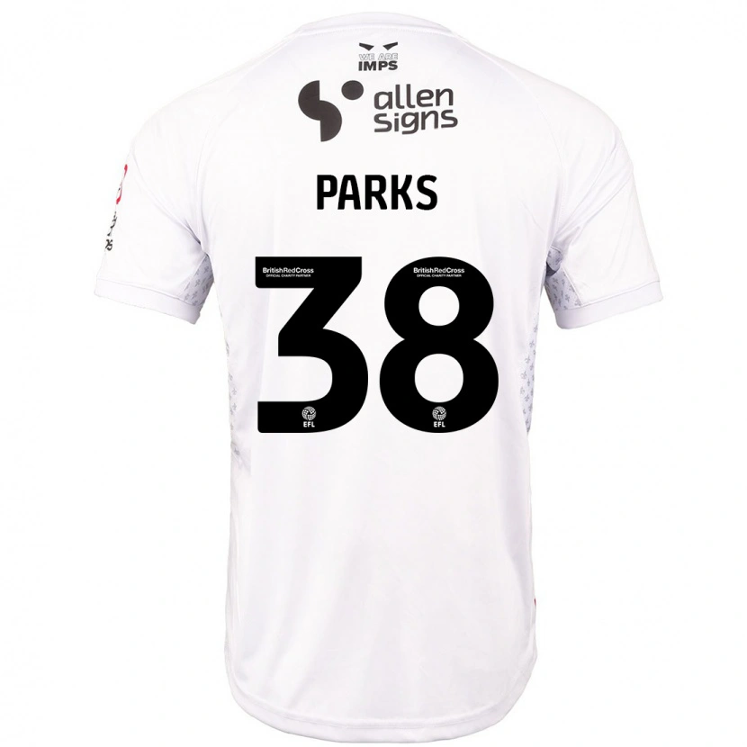 Danxen Barn Charlie Parks #38 Röd Vit Bortatröja Matchtröjor 2024/25 Tröjor T-Tröja