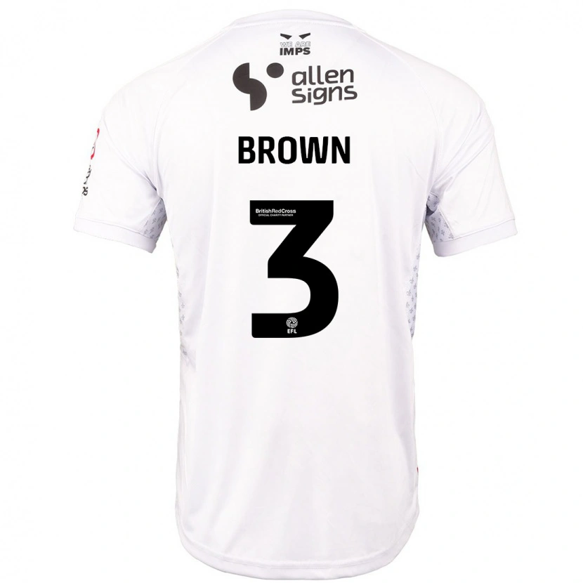Danxen Barn Jaden Brown #3 Röd Vit Bortatröja Matchtröjor 2024/25 Tröjor T-Tröja