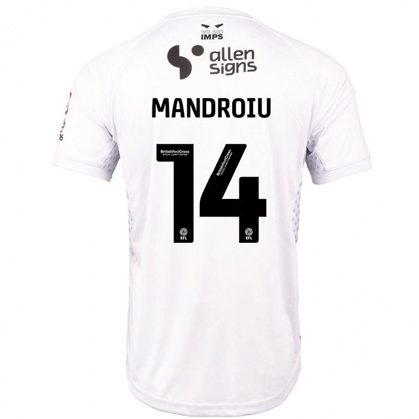 Danxen Barn Daniel Mandroiu #14 Röd Vit Bortatröja Matchtröjor 2024/25 Tröjor T-Tröja