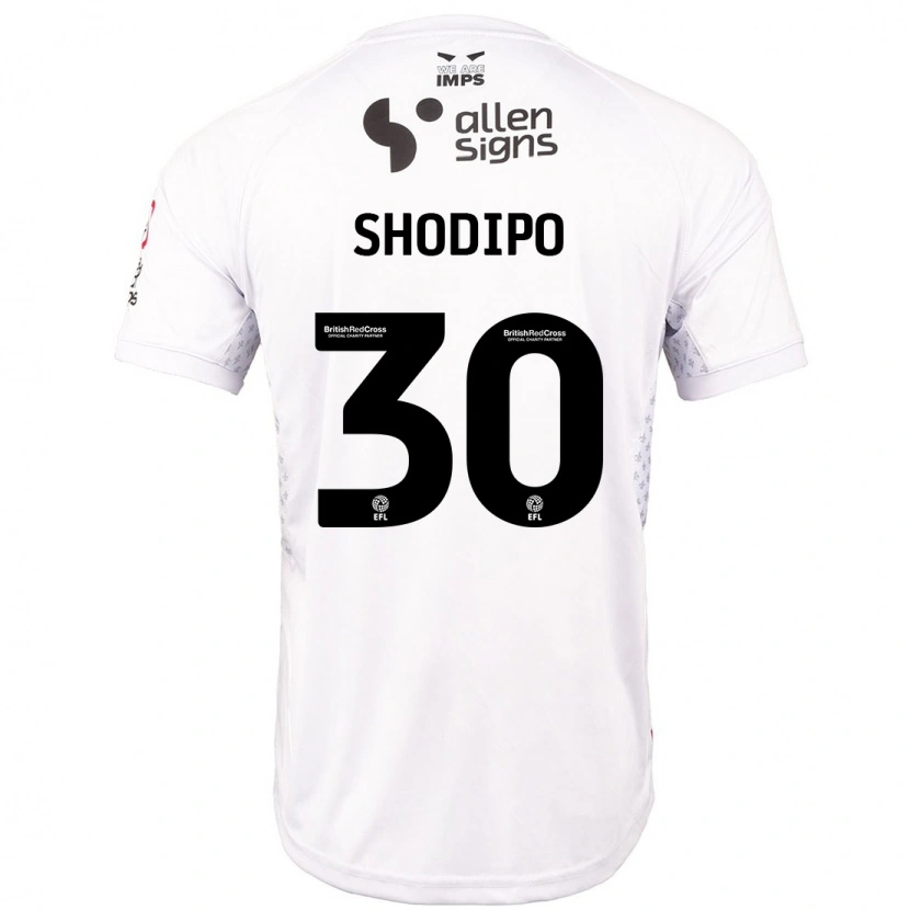 Danxen Barn Olamide Shodipo #30 Röd Vit Bortatröja Matchtröjor 2024/25 Tröjor T-Tröja