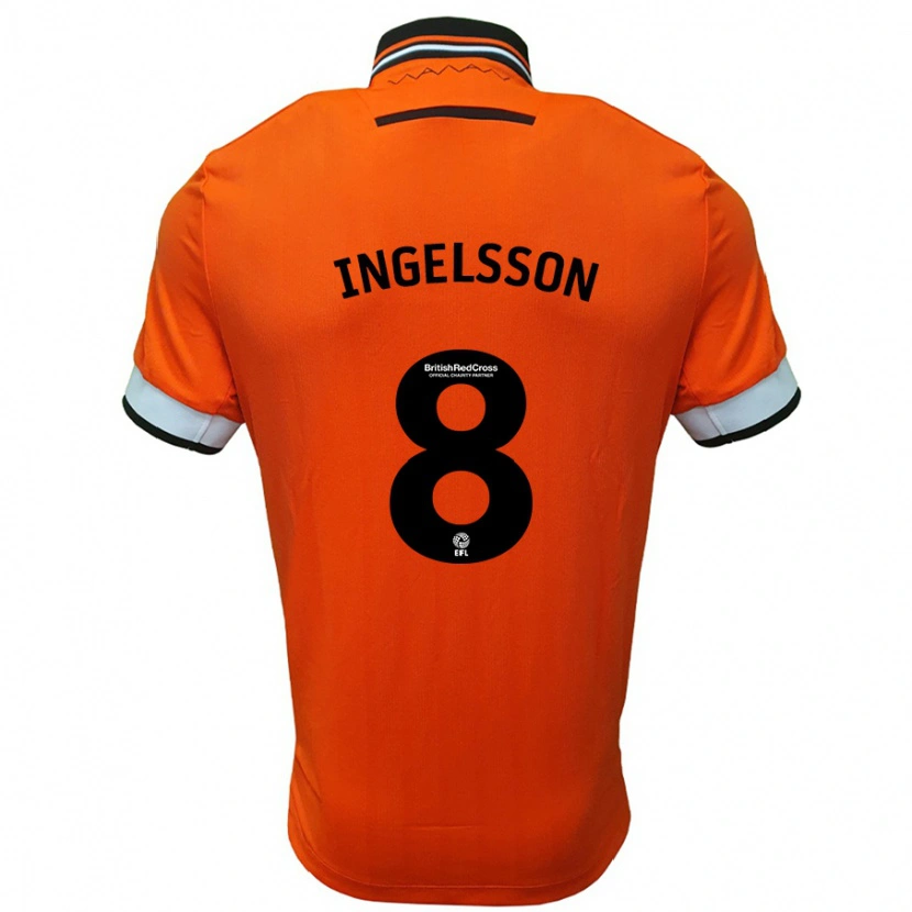 Danxen Barn Svante Ingelsson #8 Orange Vit Bortatröja Matchtröjor 2024/25 Tröjor T-Tröja