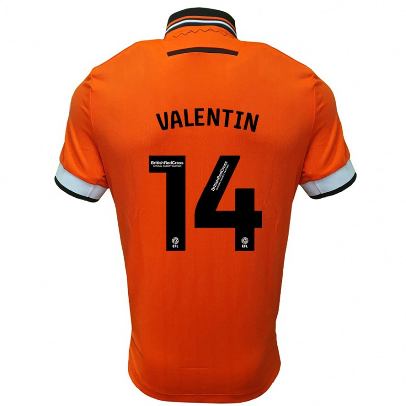 Danxen Barn Pol Valentín #14 Orange Vit Bortatröja Matchtröjor 2024/25 Tröjor T-Tröja