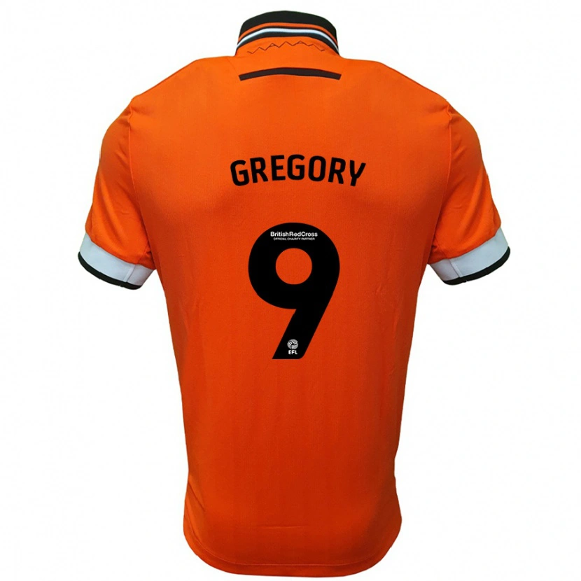 Danxen Barn Lee Gregory #9 Orange Vit Bortatröja Matchtröjor 2024/25 Tröjor T-Tröja
