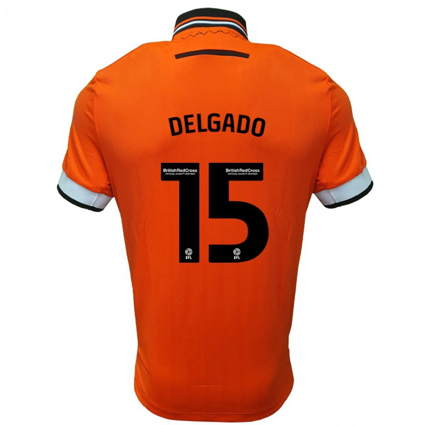 Danxen Barn Juan Delgado #15 Orange Vit Bortatröja Matchtröjor 2024/25 Tröjor T-Tröja