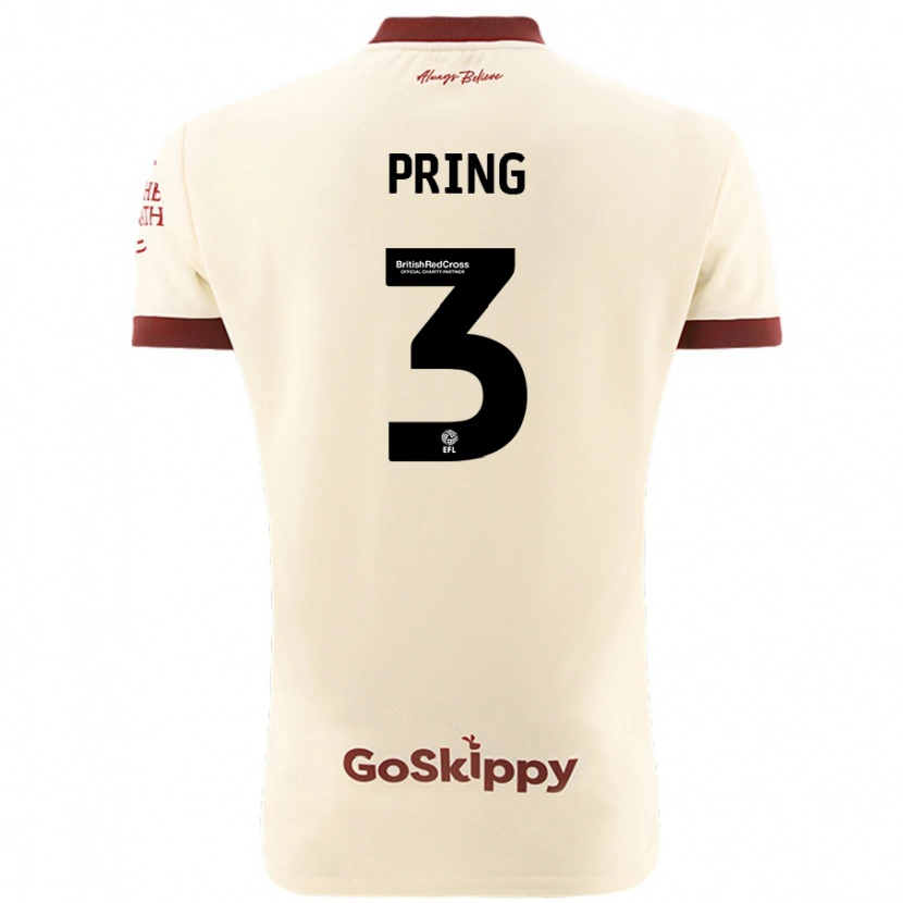 Danxen Barn Cameron Pring #3 Gräddvit Bortatröja Matchtröjor 2024/25 Tröjor T-Tröja