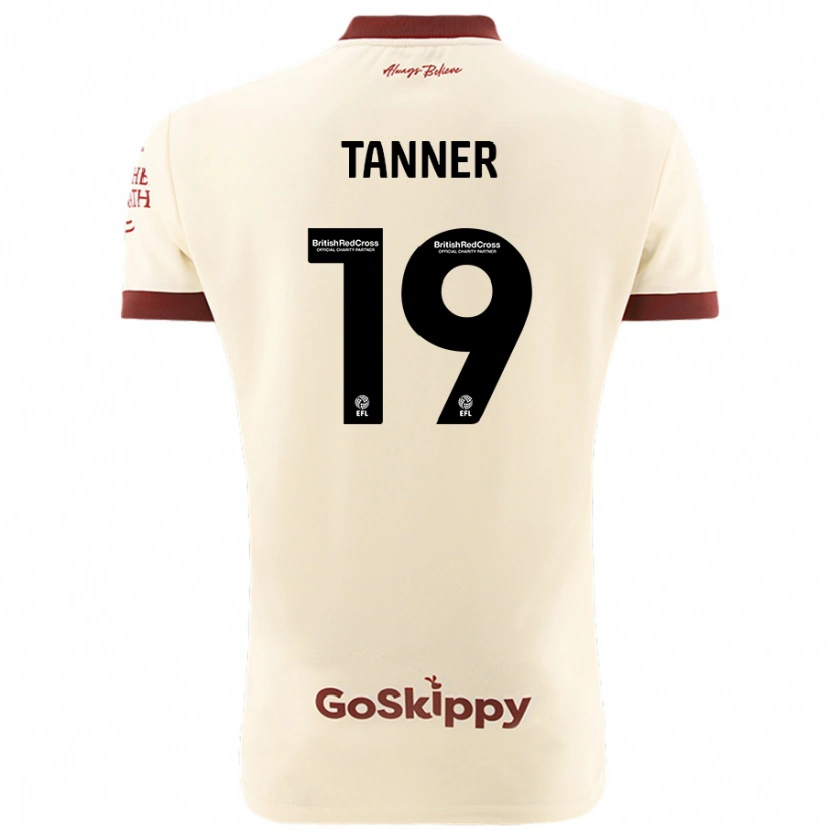 Danxen Barn George Tanner #19 Gräddvit Bortatröja Matchtröjor 2024/25 Tröjor T-Tröja