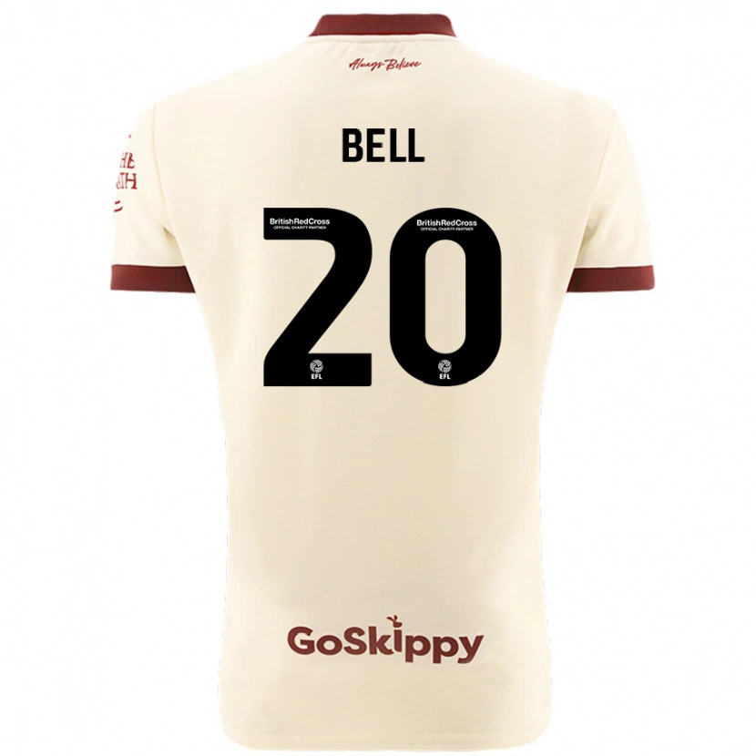 Danxen Barn Sam Bell #20 Gräddvit Bortatröja Matchtröjor 2024/25 Tröjor T-Tröja