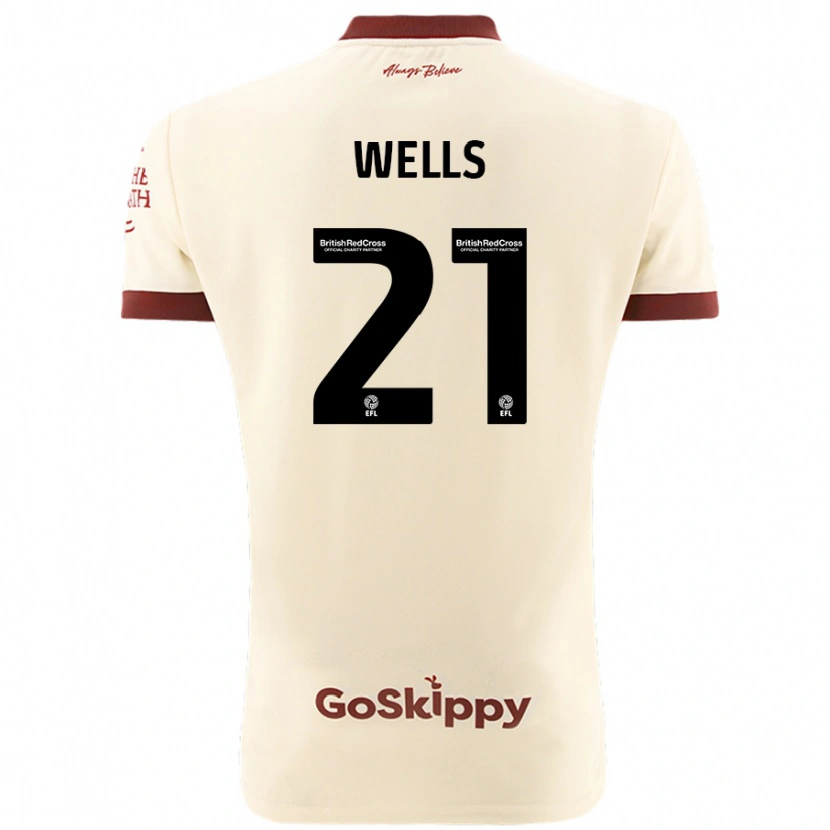 Danxen Barn Nahki Wells #21 Gräddvit Bortatröja Matchtröjor 2024/25 Tröjor T-Tröja