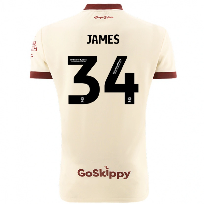 Danxen Barn Joseph James #34 Gräddvit Bortatröja Matchtröjor 2024/25 Tröjor T-Tröja