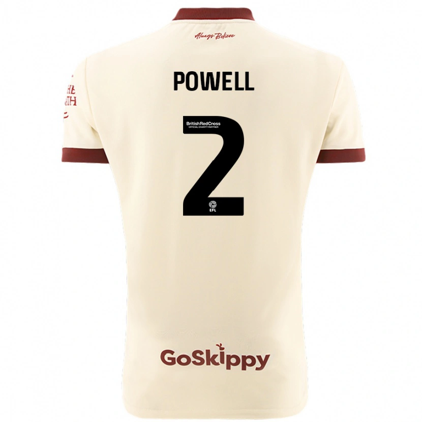 Danxen Barn Ella Powell #2 Gräddvit Bortatröja Matchtröjor 2024/25 Tröjor T-Tröja