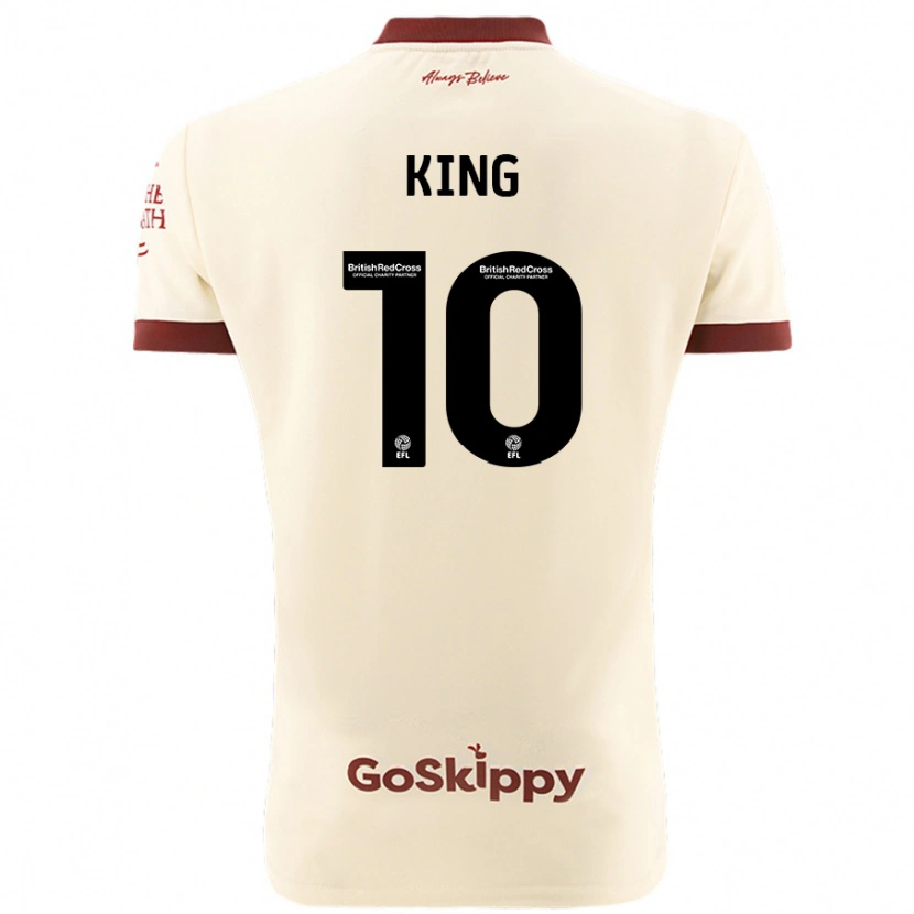 Danxen Barn Andy King #10 Gräddvit Bortatröja Matchtröjor 2024/25 Tröjor T-Tröja