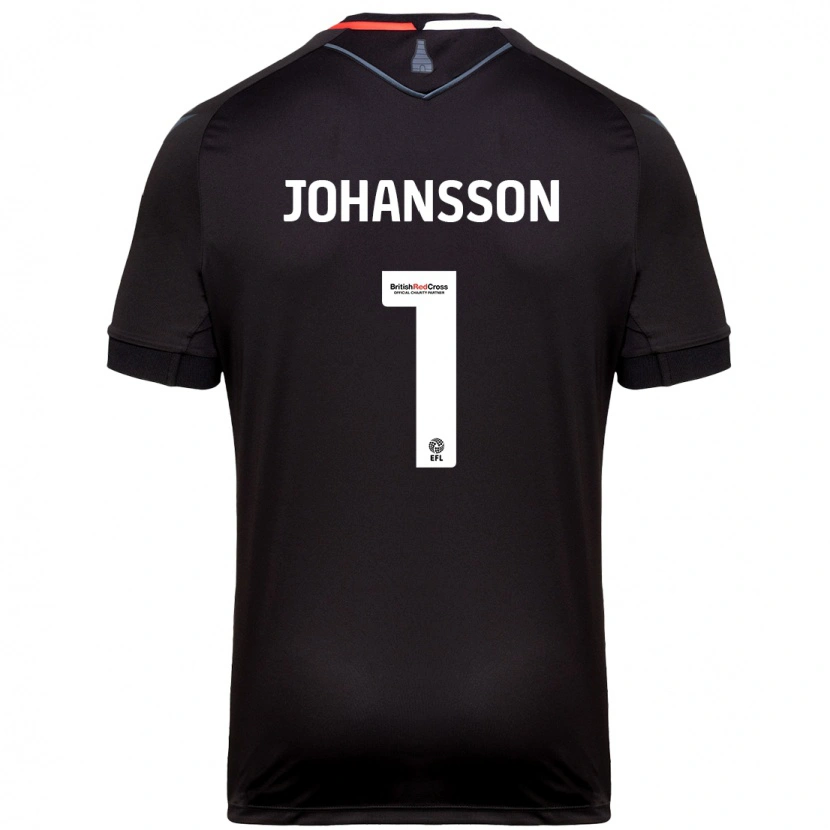 Danxen Barn Viktor Johansson #1 Svart Bortatröja Matchtröjor 2024/25 Tröjor T-Tröja