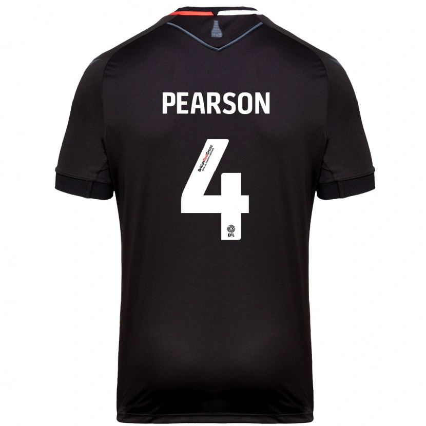Danxen Barn Ben Pearson #4 Svart Bortatröja Matchtröjor 2024/25 Tröjor T-Tröja