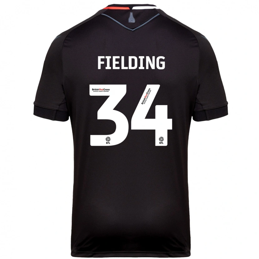 Danxen Barn Frank Fielding #34 Svart Bortatröja Matchtröjor 2024/25 Tröjor T-Tröja