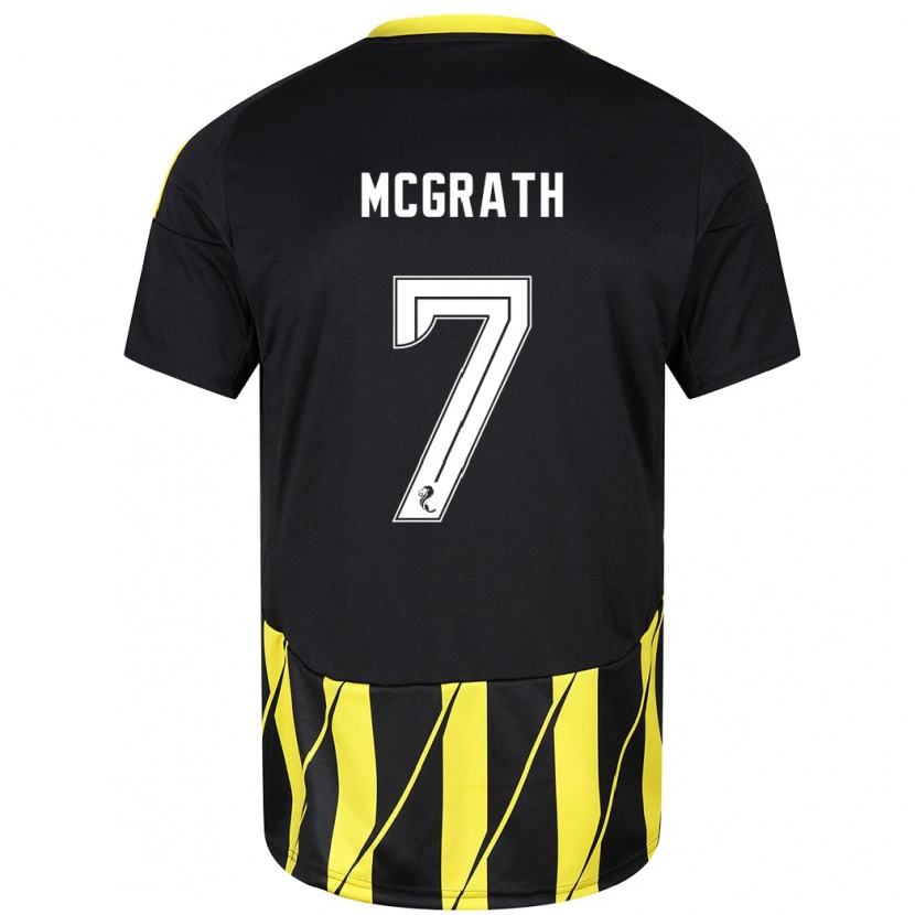 Danxen Barn Jamie Mcgrath #7 Svart Gul Bortatröja Matchtröjor 2024/25 Tröjor T-Tröja