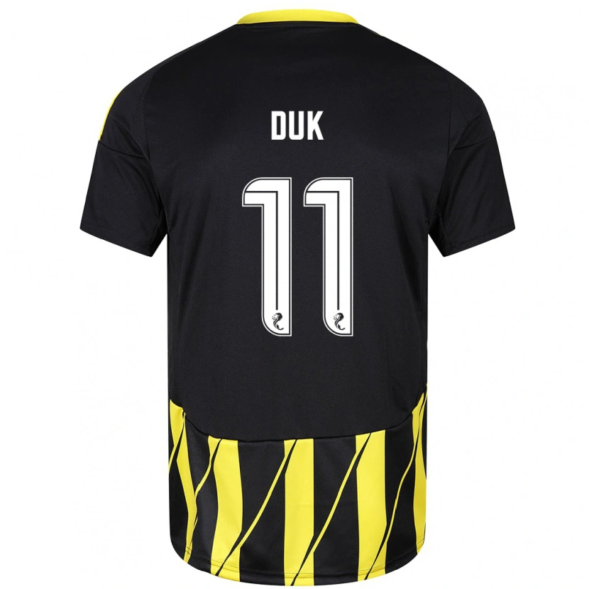 Danxen Barn Duk #11 Svart Gul Bortatröja Matchtröjor 2024/25 Tröjor T-Tröja