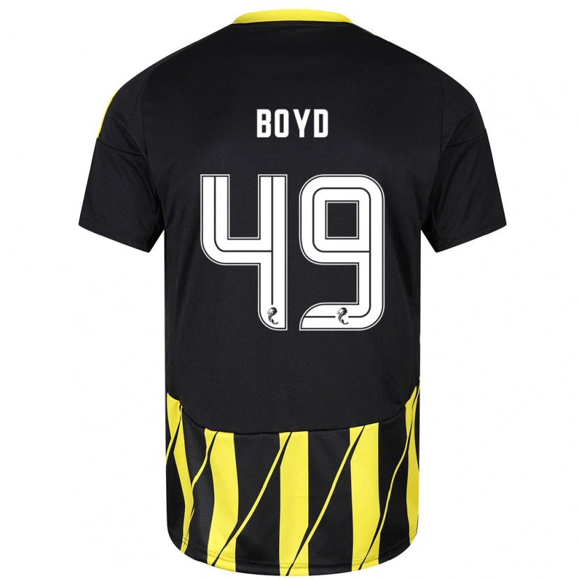 Danxen Barn Fletcher Boyd #49 Svart Gul Bortatröja Matchtröjor 2024/25 Tröjor T-Tröja