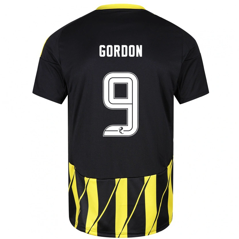 Danxen Barn Lauren Gordon #9 Svart Gul Bortatröja Matchtröjor 2024/25 Tröjor T-Tröja