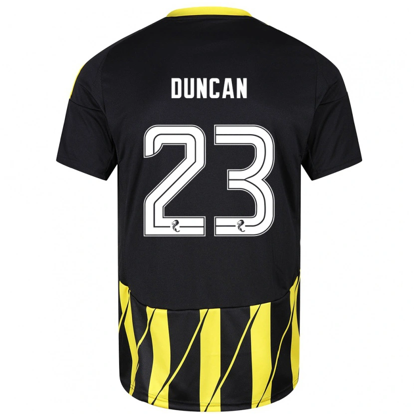 Danxen Barn Ryan Duncan #23 Svart Gul Bortatröja Matchtröjor 2024/25 Tröjor T-Tröja