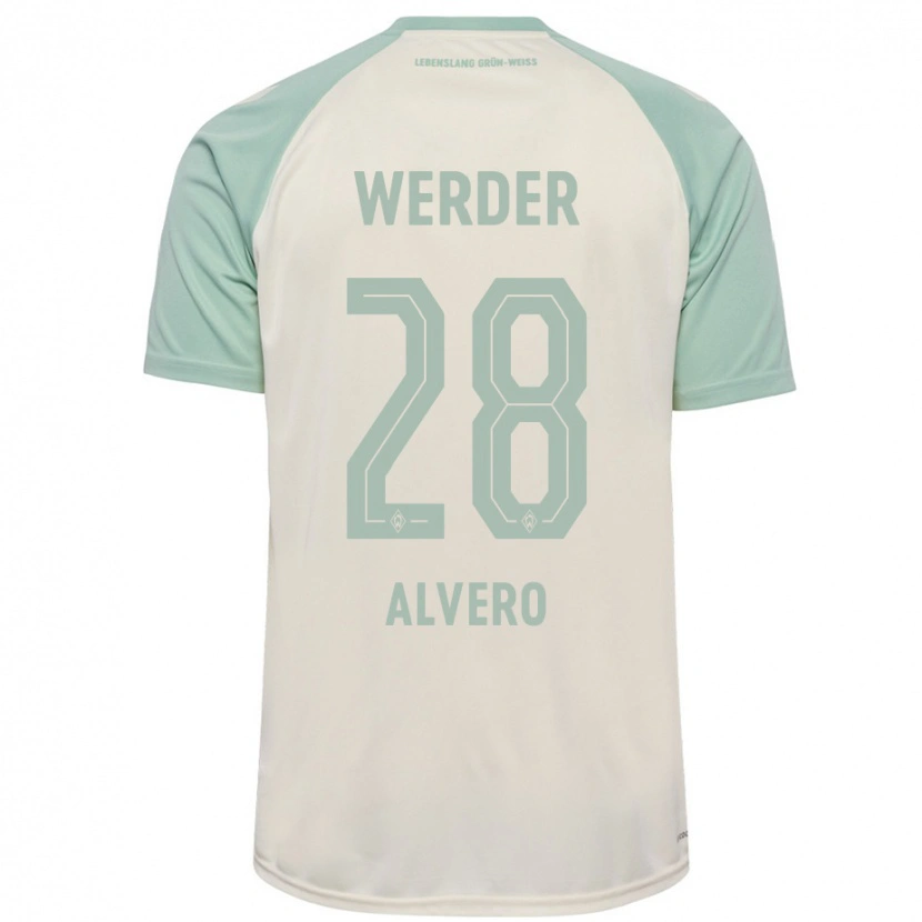 Danxen Barn Skelly Alvero #28 Benvit Ljusgrön Bortatröja Matchtröjor 2024/25 Tröjor T-Tröja