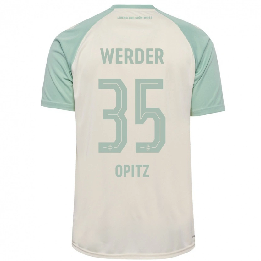 Danxen Barn Leon Opitz #35 Benvit Ljusgrön Bortatröja Matchtröjor 2024/25 Tröjor T-Tröja