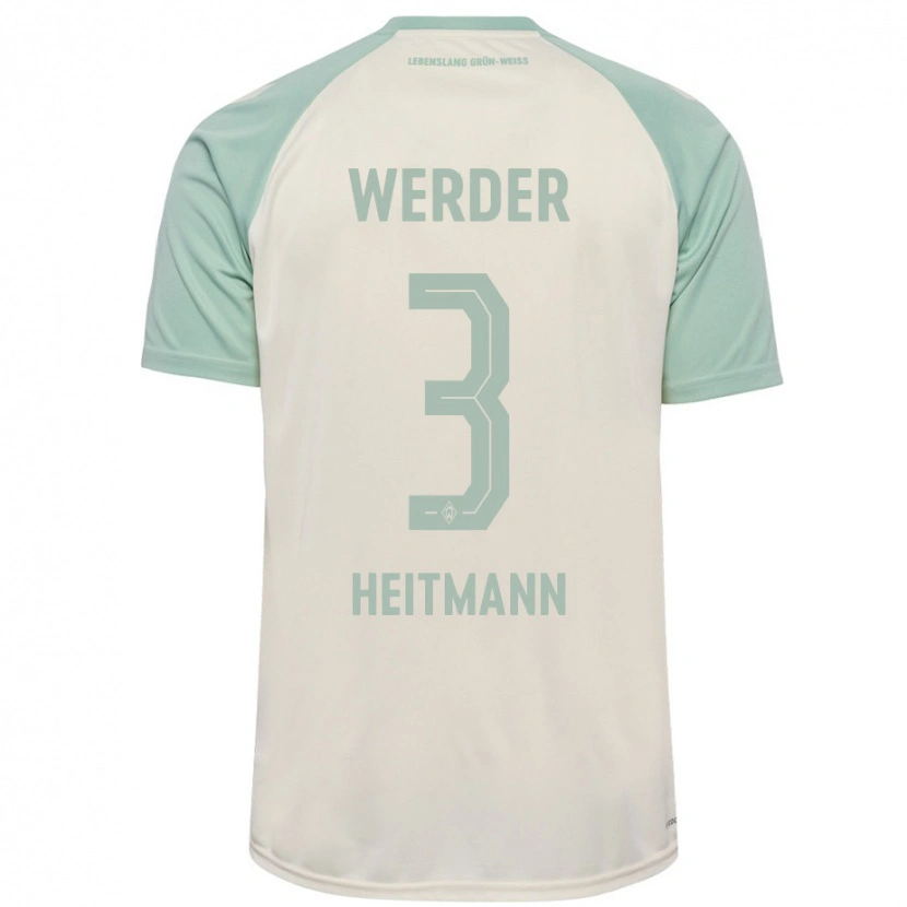 Danxen Barn Mats Heitmann #3 Benvit Ljusgrön Bortatröja Matchtröjor 2024/25 Tröjor T-Tröja