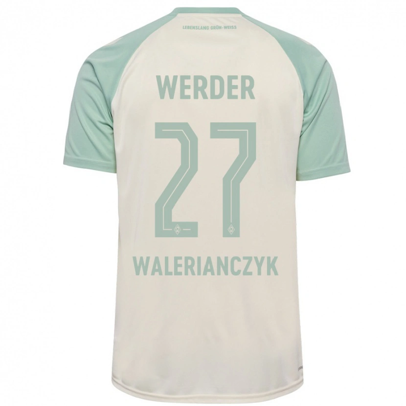 Danxen Barn Dennis Walerianczyk #27 Benvit Ljusgrön Bortatröja Matchtröjor 2024/25 Tröjor T-Tröja