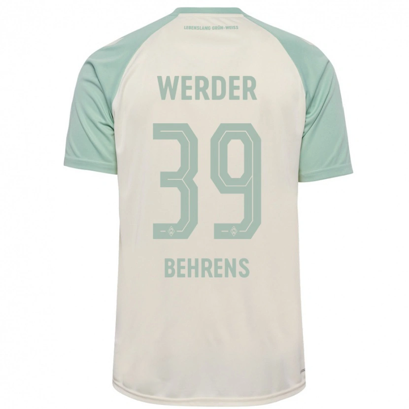 Danxen Barn Jette Behrens #39 Benvit Ljusgrön Bortatröja Matchtröjor 2024/25 Tröjor T-Tröja
