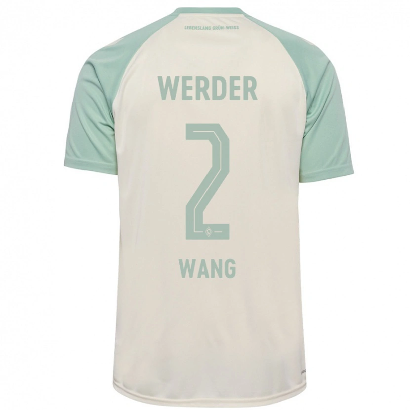 Danxen Barn Bowen Wang #2 Benvit Ljusgrön Bortatröja Matchtröjor 2024/25 Tröjor T-Tröja