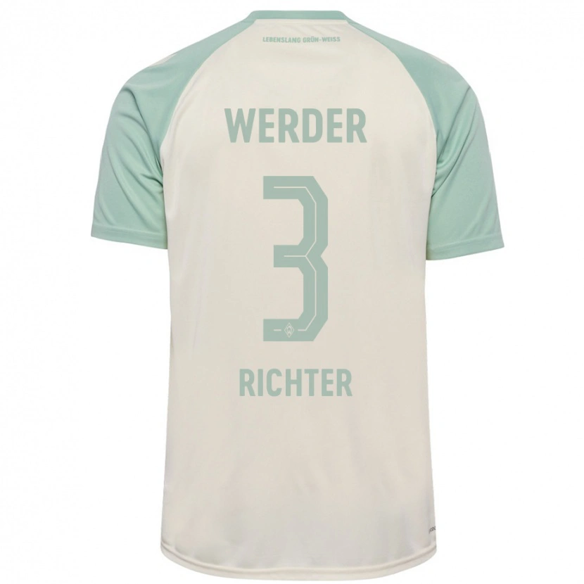 Danxen Barn Mathis Richter #3 Benvit Ljusgrön Bortatröja Matchtröjor 2024/25 Tröjor T-Tröja
