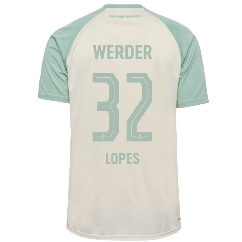 Danxen Barn Eugenio Lopes #32 Benvit Ljusgrön Bortatröja Matchtröjor 2024/25 Tröjor T-Tröja