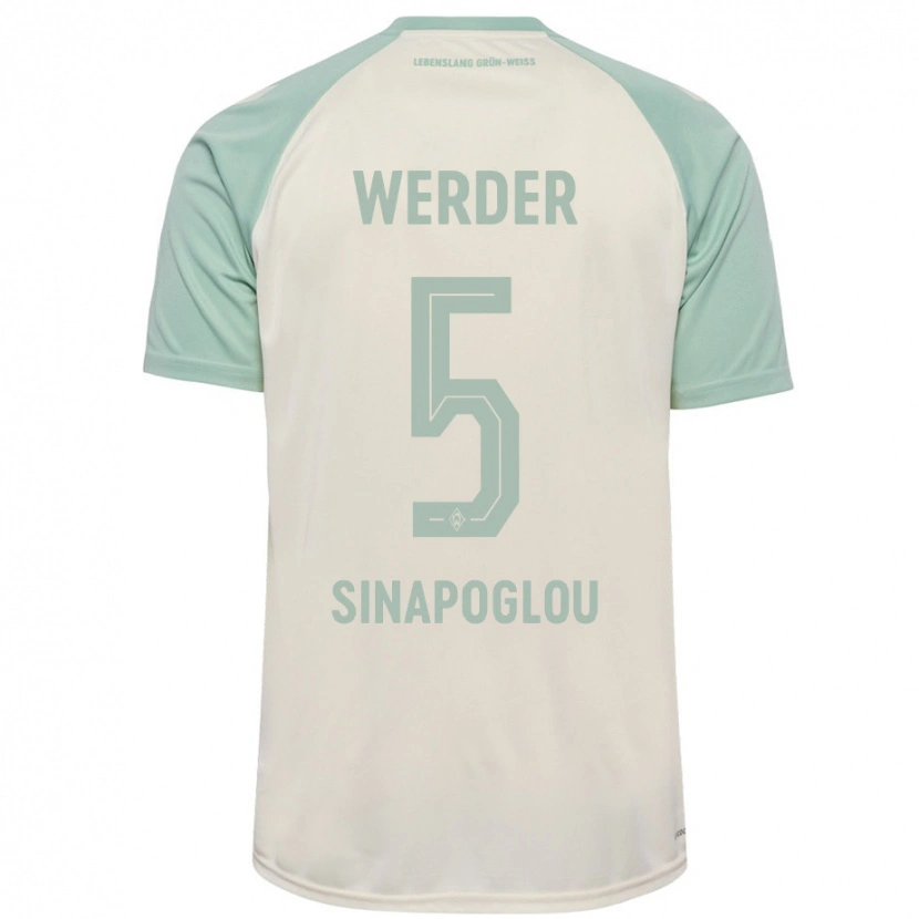 Danxen Barn Oguzcan Sinapoglou #5 Benvit Ljusgrön Bortatröja Matchtröjor 2024/25 Tröjor T-Tröja