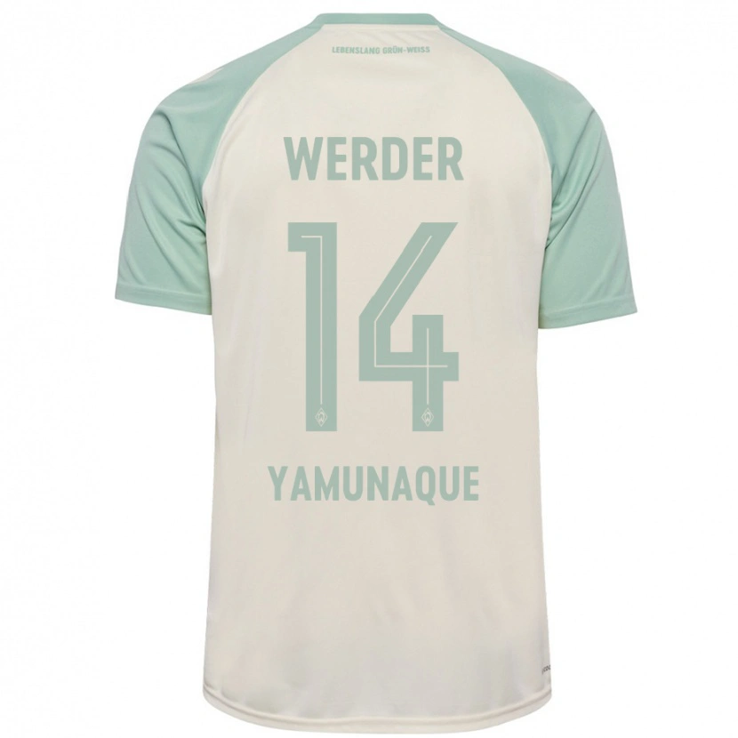 Danxen Barn Rafael Pascual Ramirez Yamunaque #14 Benvit Ljusgrön Bortatröja Matchtröjor 2024/25 Tröjor T-Tröja