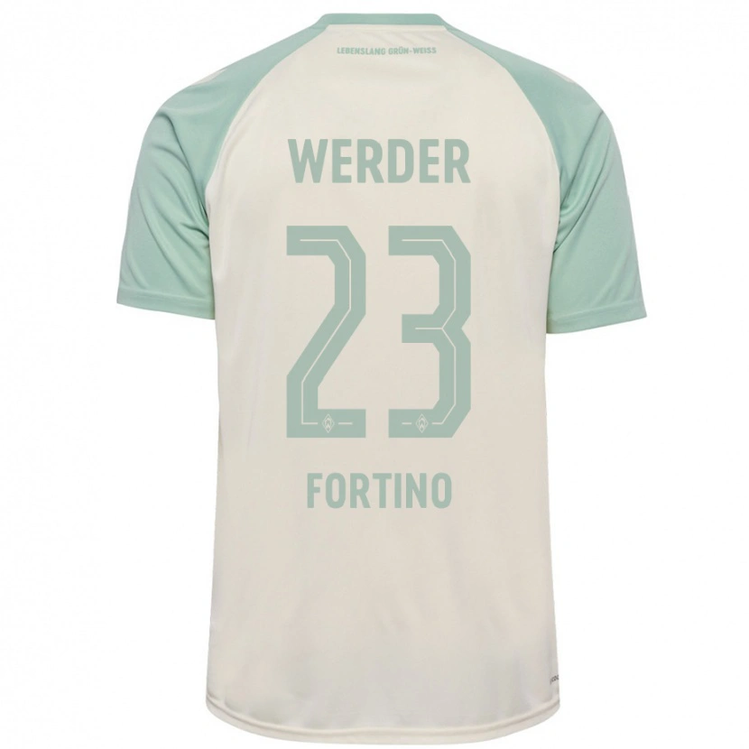 Danxen Barn Pierro Miguel Fortino #23 Benvit Ljusgrön Bortatröja Matchtröjor 2024/25 Tröjor T-Tröja