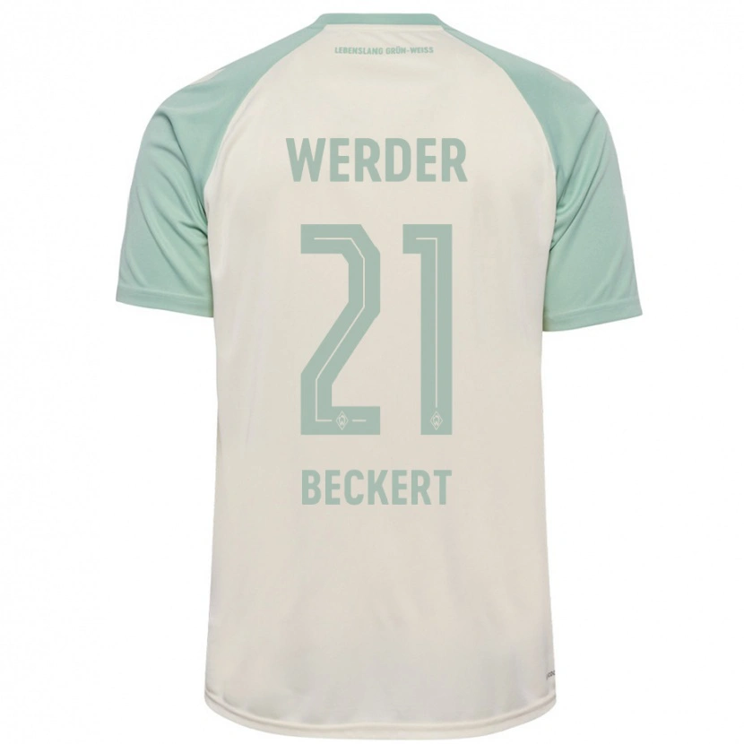 Danxen Barn Jonathan Beckert #21 Benvit Ljusgrön Bortatröja Matchtröjor 2024/25 Tröjor T-Tröja