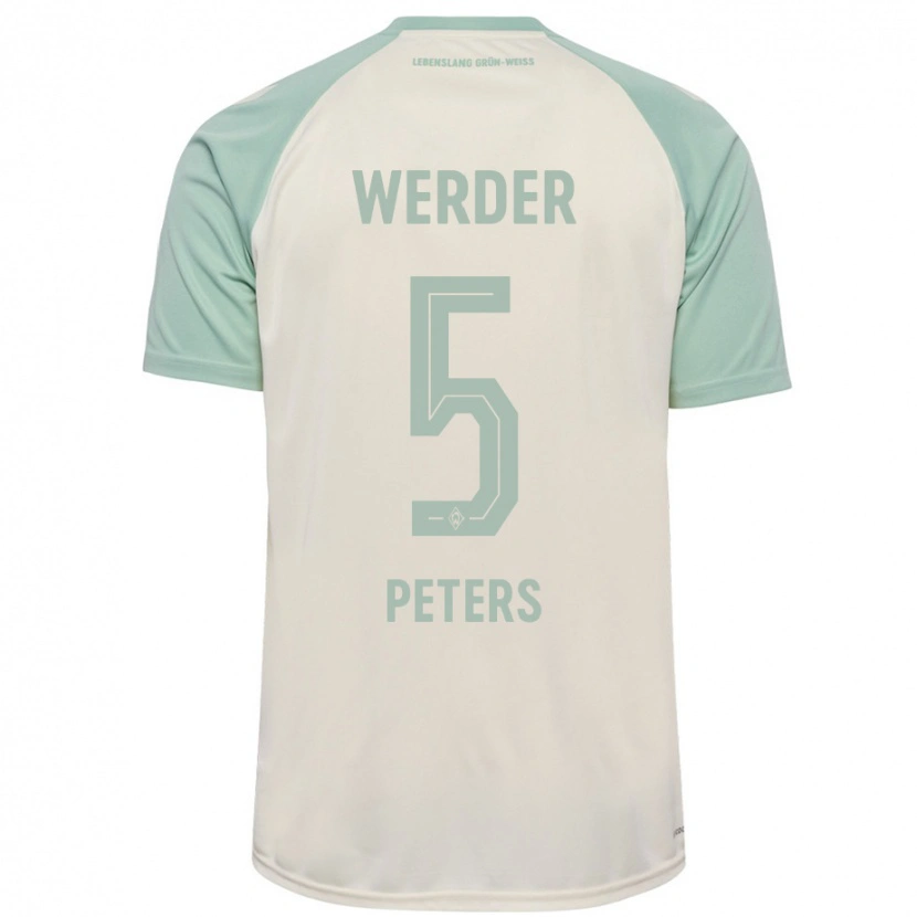 Danxen Barn Joshua Peters #5 Benvit Ljusgrön Bortatröja Matchtröjor 2024/25 Tröjor T-Tröja