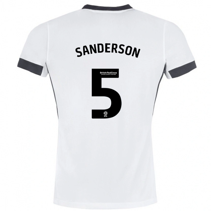 Danxen Barn Dion Sanderson #5 Vit Svart Bortatröja Matchtröjor 2024/25 Tröjor T-Tröja