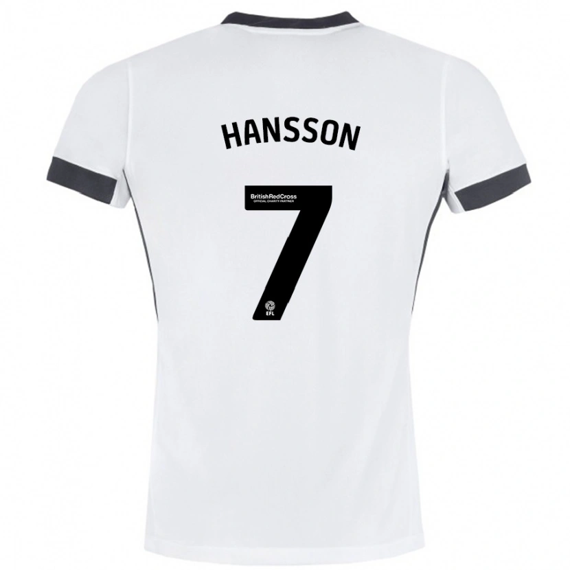 Danxen Barn Emil Hansson #7 Vit Svart Bortatröja Matchtröjor 2024/25 Tröjor T-Tröja