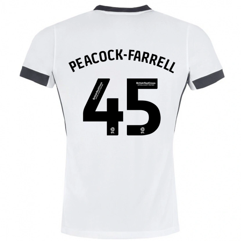 Danxen Barn Bailey Peacock-Farrell #45 Vit Svart Bortatröja Matchtröjor 2024/25 Tröjor T-Tröja