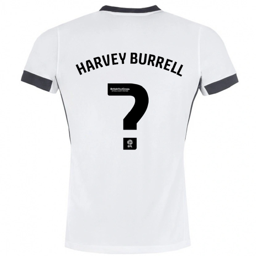 Danxen Barn William Harvey Burrell #0 Vit Svart Bortatröja Matchtröjor 2024/25 Tröjor T-Tröja