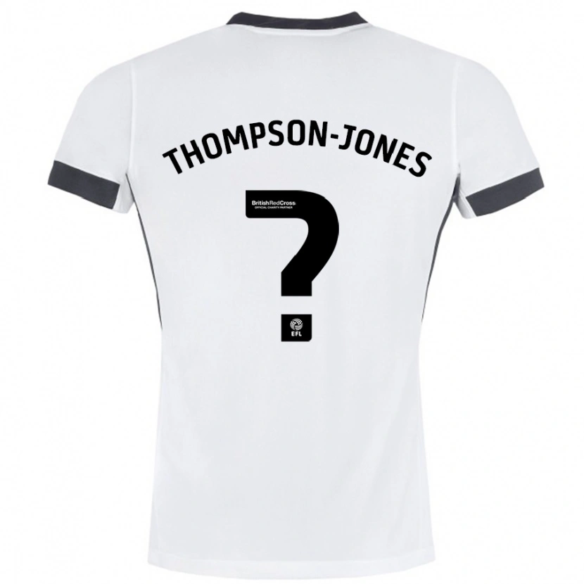 Danxen Barn Riquelme Thompson-Jones #0 Vit Svart Bortatröja Matchtröjor 2024/25 Tröjor T-Tröja